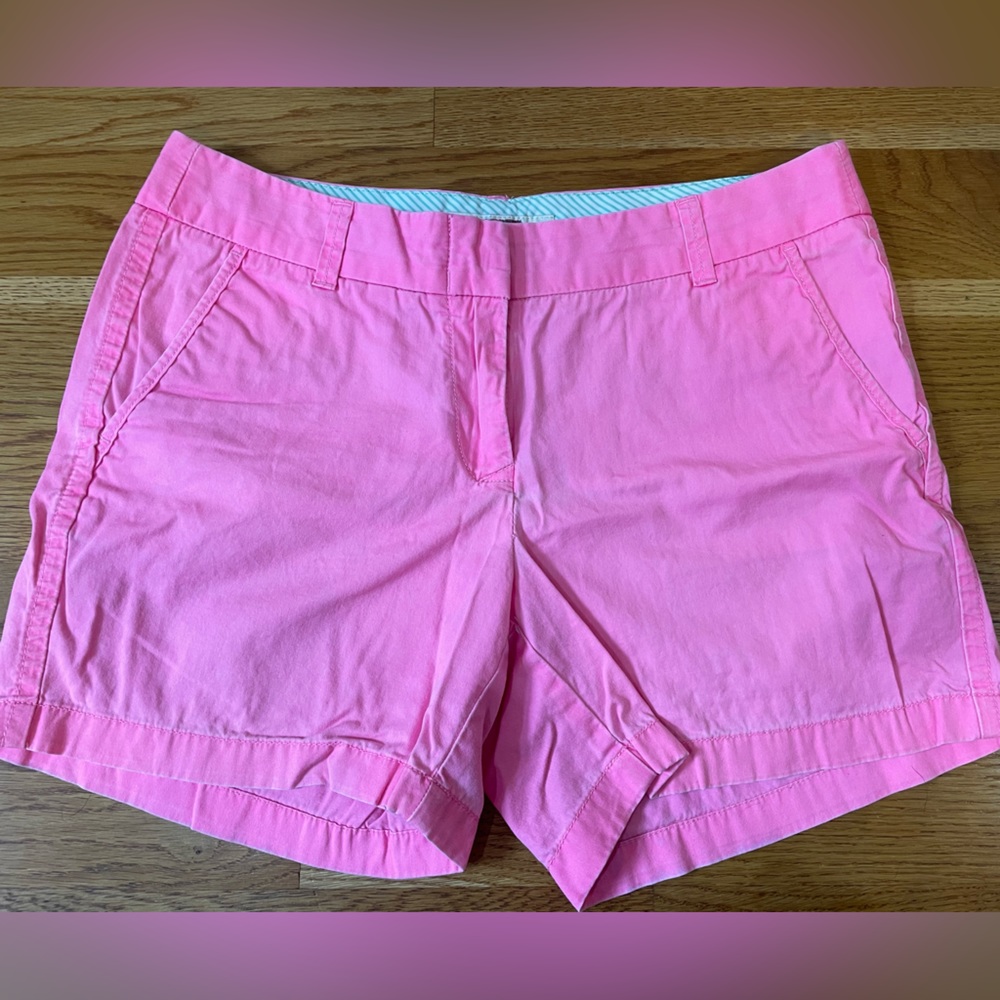 J. Crew Classic Chino Shorts Size 6 Neon Pink GUC